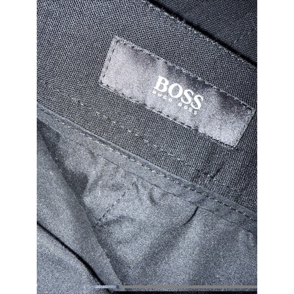 Hugo Boss Men’s Black Virgin Wool Dress Trousers Tailored Fit 36x31 Suit Pants - Picture 11 of 11